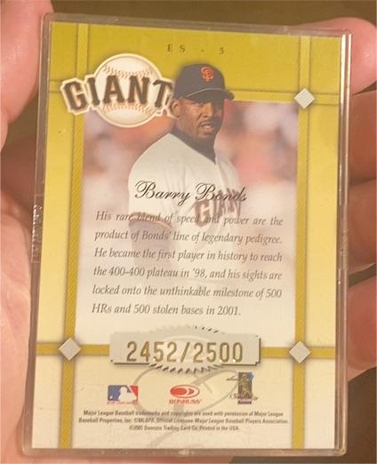 2001 Donruss Elite Series #ES-5 Barry Bonds — front