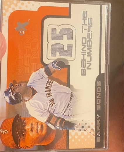 2001 Fleer E-X Behind the Numbers #BH25 Barry Bonds — front