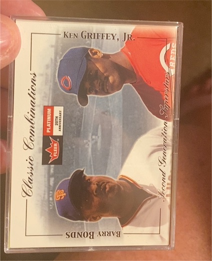 2001 Fleer Platinum Classic Combinations #37 Ken Griffey Jr. Barry Bonds — front