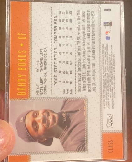 2001 Topps Barry Bonds #8 — front