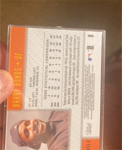 2001 Topps Gold Label Class 1 #8 Barry Bonds — front