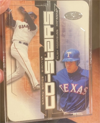 2002 Fleer Hot Prospects Co-Stars #1CS Barry Bonds & Alex Rodriguez — front