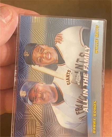 2001 Topps Chrome Combos #TC19 Barry Bonds Willie Mays — front