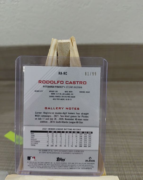 2022 Topps Gallery #RA-RC Rodolfo Castro — front