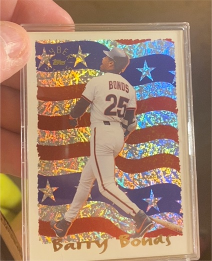 1995 Topps #1 Barry Bonds Cyber Stats Insert — front