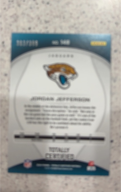2024 Panini Totally Certified Rookies Mirror Blue #140 Jordan Jefferson — front