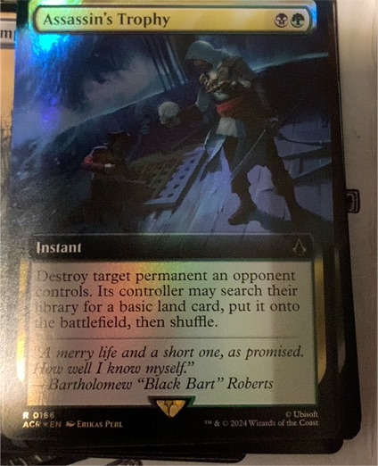 MTG Assassin's Creed - Assassin's Trophy - FOIL Extended Rare - 0166 — front