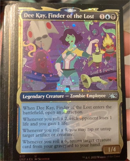 2022 Magic: The Gathering Unfinity #510 Dee Kay, Finder of the Lost — front