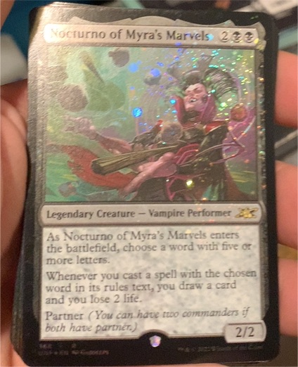 2023 Magic: The Gathering Unfinity #154 Nocturno of Myra's Marvels — front