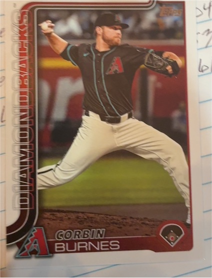 2025 Topps #394 Corbin Burnes Arizona Diamondbacks — front
