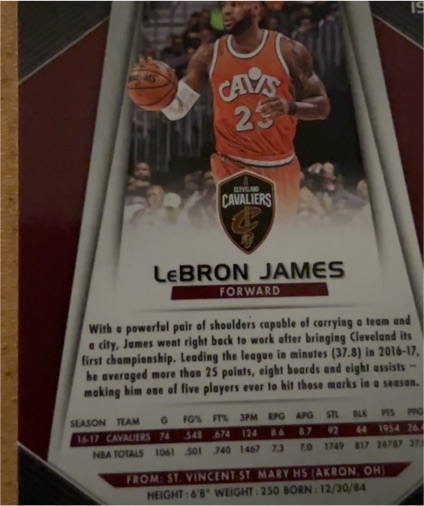 2017-18 Panini Prizm Get Hyped! LeBron James #GH-LJ — front