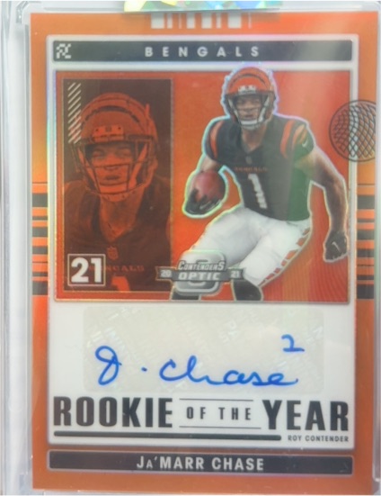 2021 Panini Contenders Optic #21 Ja'Marr Chase Rookie of the Year — front