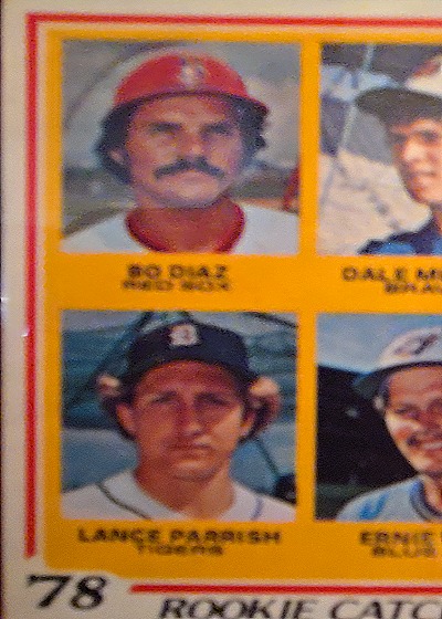 1978 Topps #708 Bo Diaz Lance Parrish Dale Murphy Ernie Whitt Rookie Catchers — front