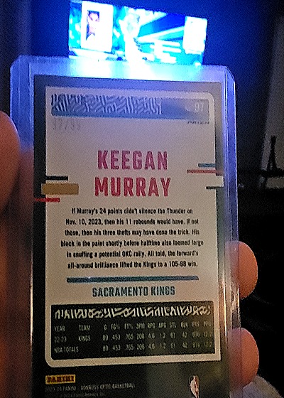 2023-24 Donruss Optic #97 Keegan Murray — back