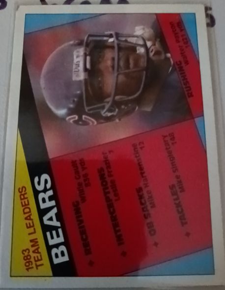 1984 Topps #221 Bears Team Leaders - Walter Payton — front