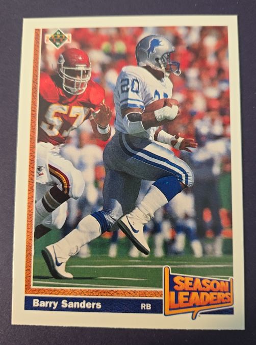 1991 Upper Deck #401 Barry Sanders Detroit Lions Season Leaders — front