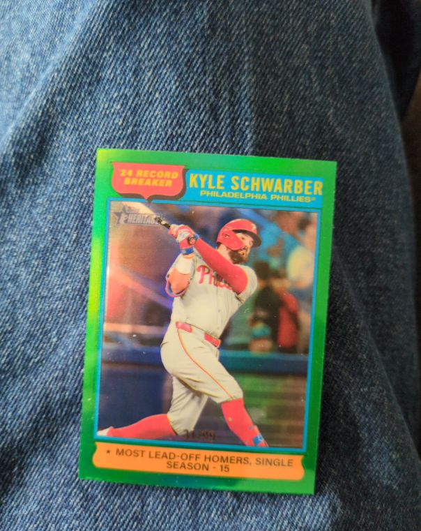 2025 Topps Heritage #2 '24 Record Breakers Kyle Schwarber — front