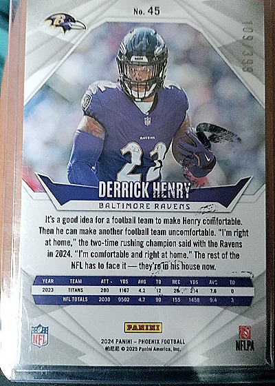 2024 Panini Phoenix #45 Derrick Henry — back