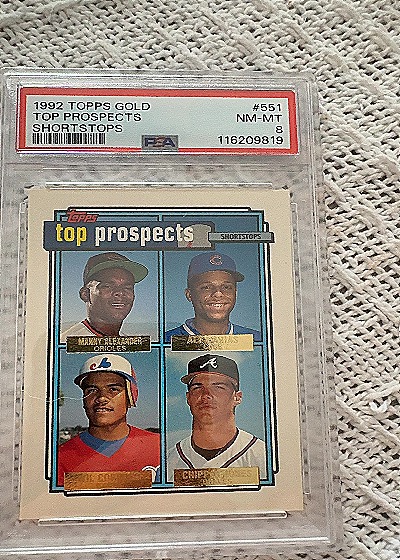 1992 Topps Gold #551 Chipper Jones Top Prospects Shortstops — front
