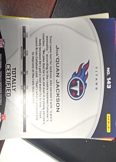 2024 Panini Totally Certified #143 Jha'Quan Jackson — back