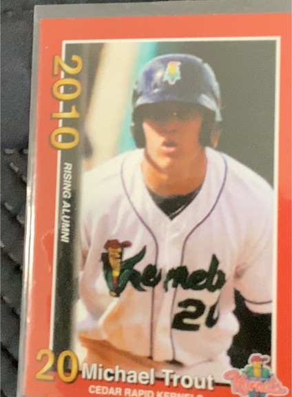 2010 Cedar Rapids Kernels Rising Alumni #2 Michael Trout — front