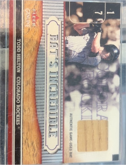 2002 Fleer Genuine Bat's Incredible #1 Todd Helton — front