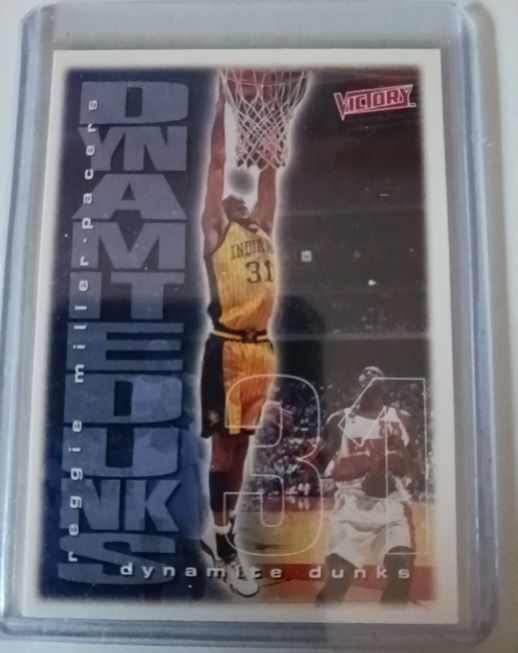 1999-00 Upper Deck Victory Dynamite Dunks #312 Reggie Miller — front
