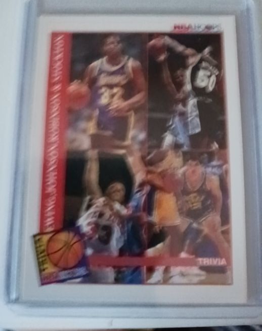 1992-93 Hoops #485 Magic Johnson, Patrick Ewing, David Robinson, John Stockton — front