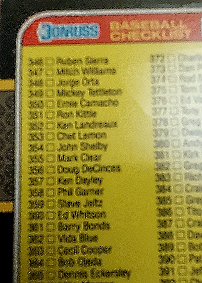 1983 Donruss #3 Baseball Card Checklist — front