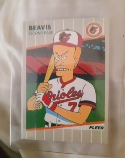1994 Fleer Beavis Baltimore Orioles Simpsons Baseball Card — front