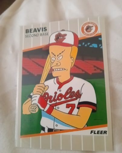 1994 Fleer The Simpsons #B1 Beavis Orioles — front