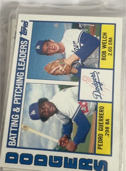 1984 Topps #306 Dodgers Batting & Pitching Leaders Pedro Guerrero Bob Welch — front