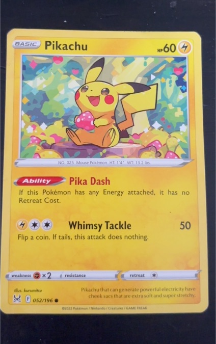 2022 Pokémon Sword & Shield Lost Origin #052 Pikachu — front