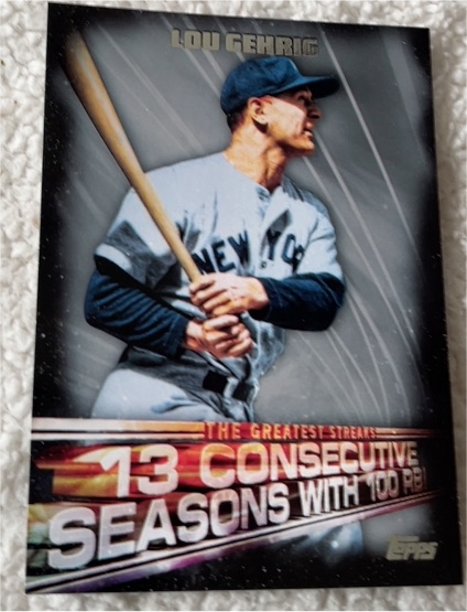 2016 Topps The Greatest Streaks #GS-10 Lou Gehrig — front