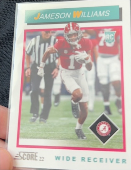 2022 Panini Score #TB9 Jameson Williams 1992 Throwback Rookie — front