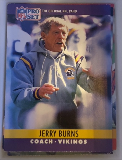 1990 Pro Set #200 Jerry Burns Minnesota Vikings — front