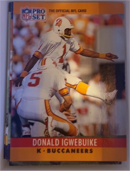 1990 Pro Set #313 Donald Igwebuike — front