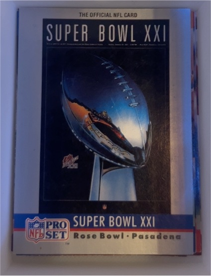 1990 Pro Set #21 Super Bowl XXI Trophy — front