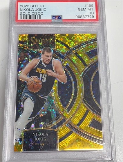 2023 Panini Select #169 Nikola Jokic Gold Disco — front