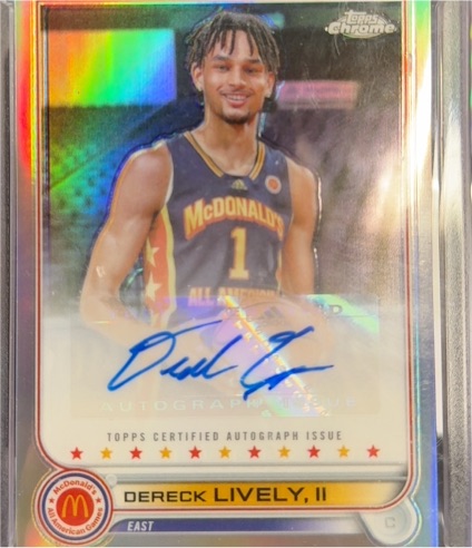 2022 Topps Chrome McDonald's All American #CA-DL Dereck Lively, II — front