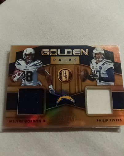 2019 Panini Gold Standard Golden Pairs #GP-15 Melvin Gordon III / Philip Rivers — front