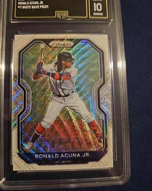 2021 Panini Prizm #7 Ronald Acuna Jr. White Wave Prizm — front