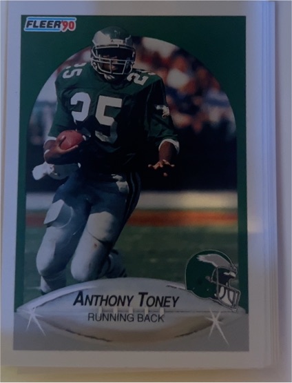 1990 Fleer #92 Anthony Toney Philadelphia Eagles — front