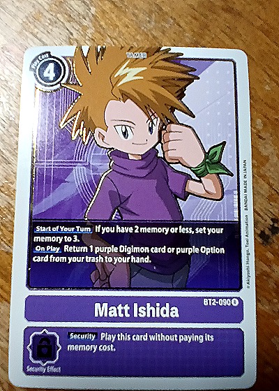 2020 Digimon Card Game BT2-090 Matt Ishida — front