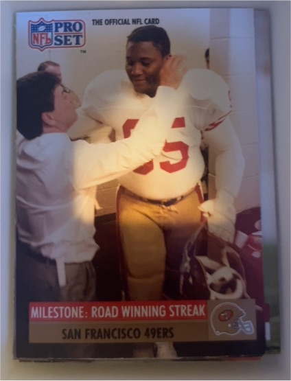 1991 Pro Set #26 Road Winning Streak San Francisco 49ers — front