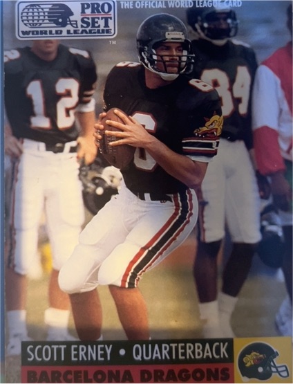 1991 Pro Set WLAF #4 Scott Erney — front