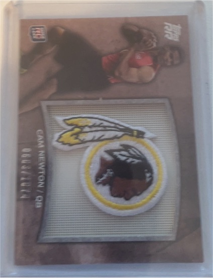 2011 Topps #1 Cam Newton Draft Pick Rookie Patch RC Logo — front