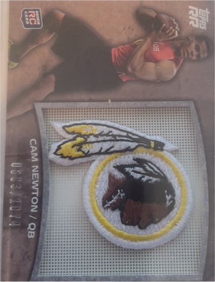 2011 Topps #1 Draft Pick Cam Newton Rookie Patch RC Logo /1074 — front