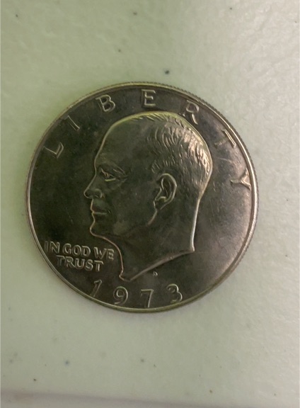 1973 Eisenhower Dollar Coin — front