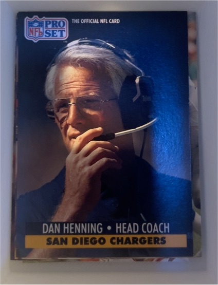 1991 Pro Set #288 Dan Henning San Diego Chargers — front